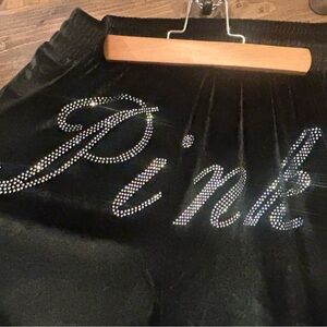 Victoria's Secret PINK Black Velour Sweatpants NWT